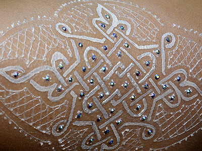 Completed 'white henna' design