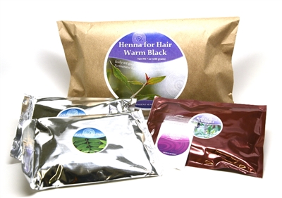 Ancient Sunrise Henna For Hair Warm Black Kit