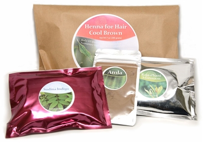 Ancient Sunrise Henna For Hair Cool Brown Kit